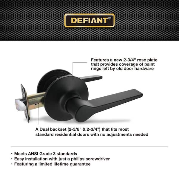 Defiant Freedom Matte Black Hall/Closet Door Handle 32LEX903B