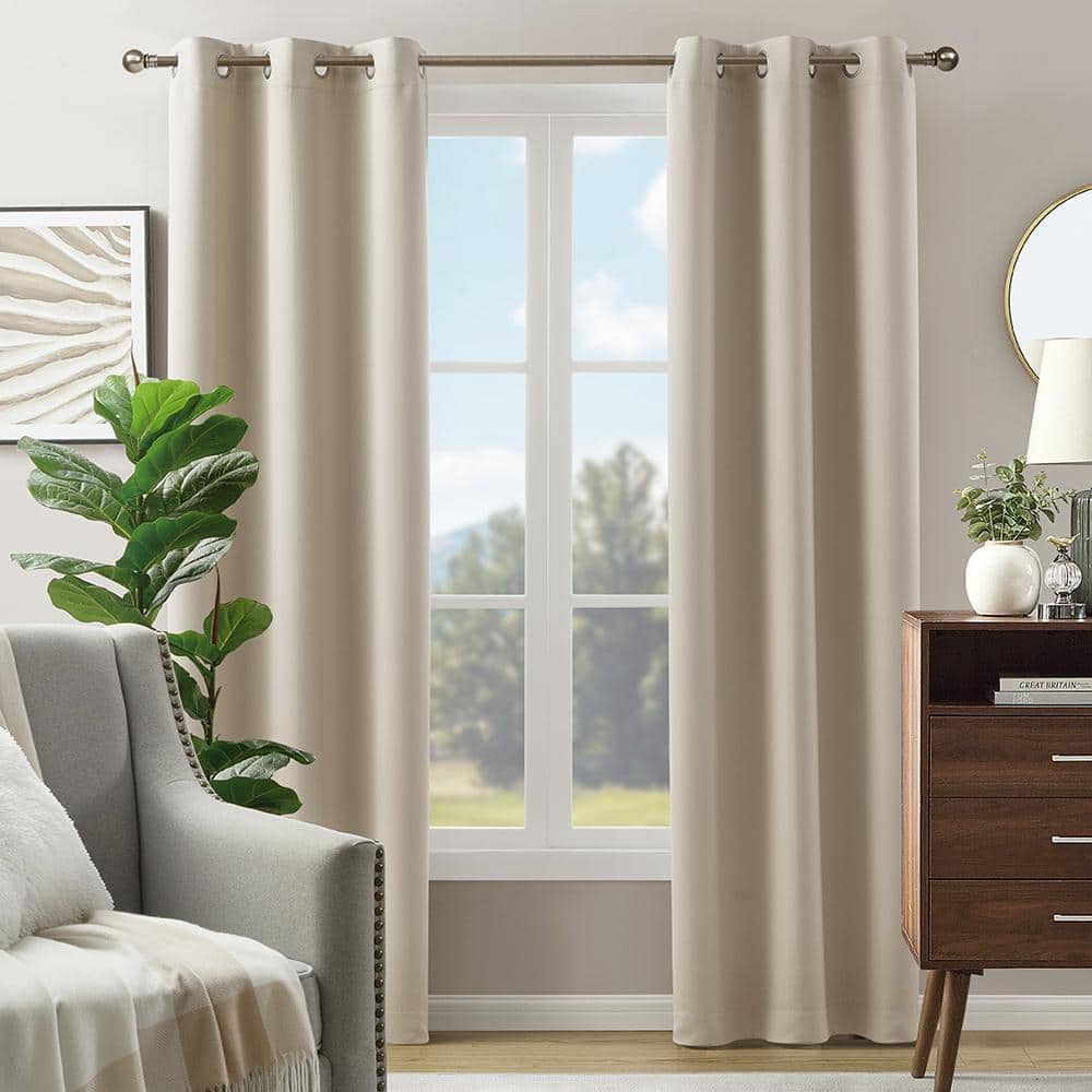 Alona Natural 38 in. W x 84 in. L Grommet Blackout Curtain (Single Panel) price history on PriceWatchPro
