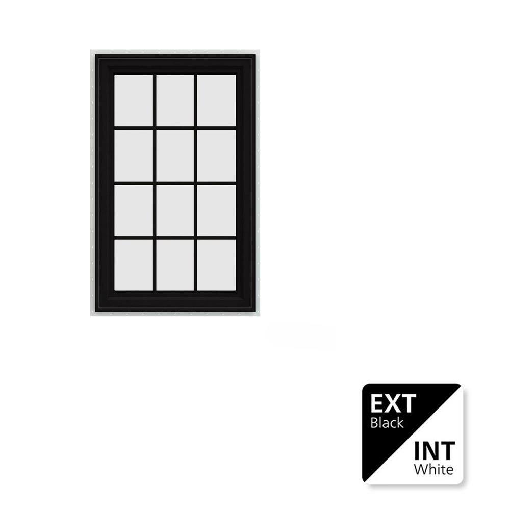 JELD-WEN 36 in. x 48 in. V-4500 Series Black FiniShield Vinyl