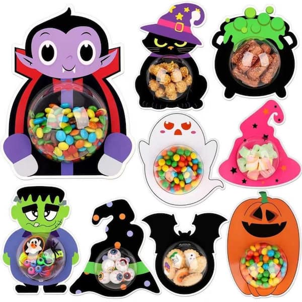 Halloween Sturdy Portable DIY Design, Candy Holder Cards, DIY Trick or Treat Party Favors, Multi-Colored (Set of 36)