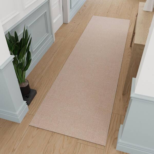 Oscar Non-Slip Rubberback 3 ft. x 19 ft. Indoor Custom Cut Extra Long Runner Rug, 2 ft. 6 in. x 19 ft., Beige