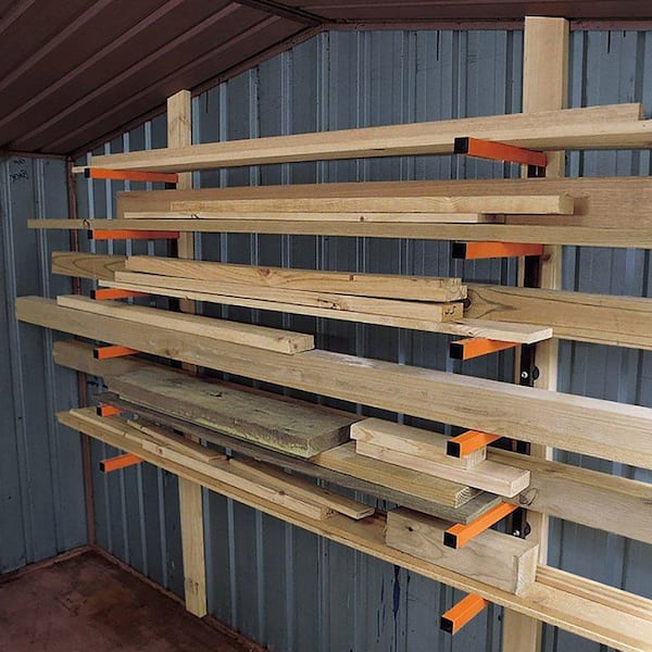 6 Shelf Wall Mount Lumber Storage Rack, Garage Lumber Storage Rack