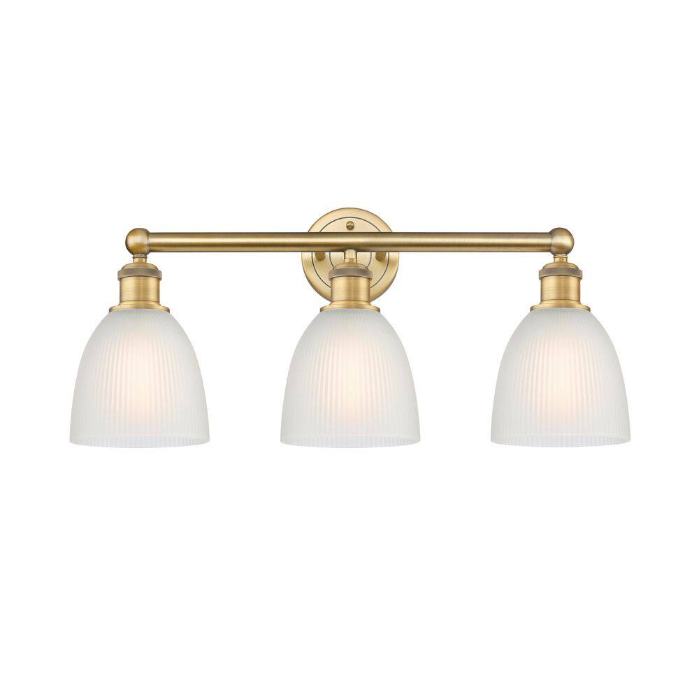 Castile 24 in. 3-Light Brushed Brass Vanity Light with Glass Shade price history on PriceWatchPro