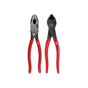 9 in. High-Leverage Linesman Pliers with Crimper and 8 in. Dipped Grip Diagonal-Cutting Plier with Angled Head (2-Piece)