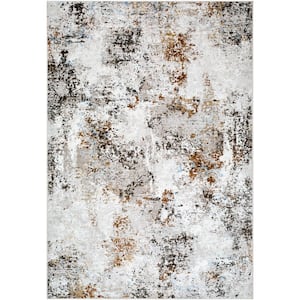 Mood White/Dark Brown Abstract 8 ft. x 10 ft. Indoor Area Rug