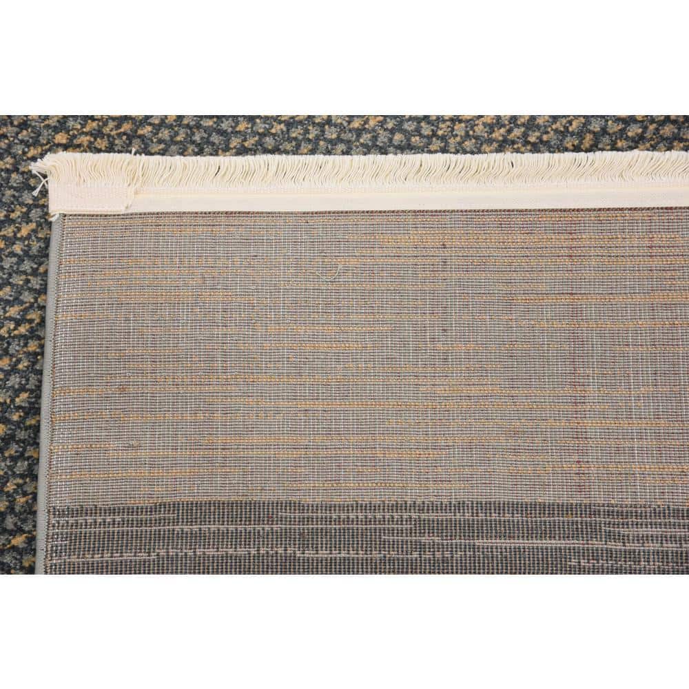 Modern Kashkuli Gabbeh 8'x10' Blue Stripe Polypropylene Area Rug