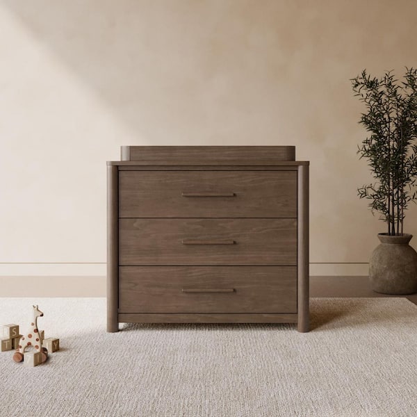 Malta Hazelnut 3 Drawer 39.37 in. Wide Dresser with Removable Changing Topper