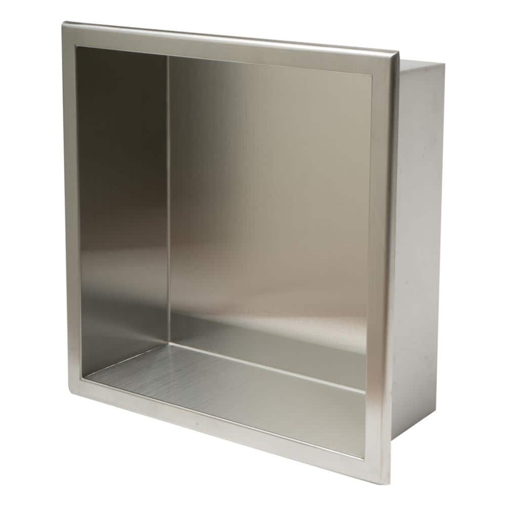 12 x 12 Brushed Stainless Steel Wall Mount Shower Niche