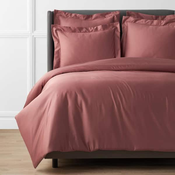 The Company Store Legends Hotel Supima Cotton Wrinkle-Free Burnt Sienna Queen Sateen Duvet Cover