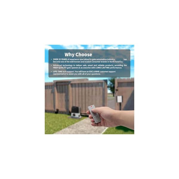 Unbranded - Single Swing Gate Opener Automatic Gate Motor Electric Driveway Gate Operator with Remote Control Kit Solar Compatible