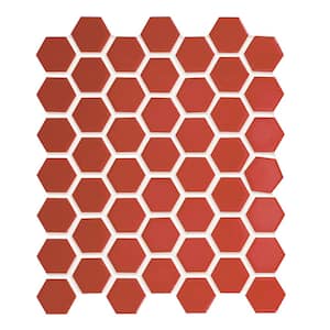 Restore Red 10 in. x 12 in. Glazed Ceramic Hexagon Mosaic Tile (0.81 sq. ft./each)