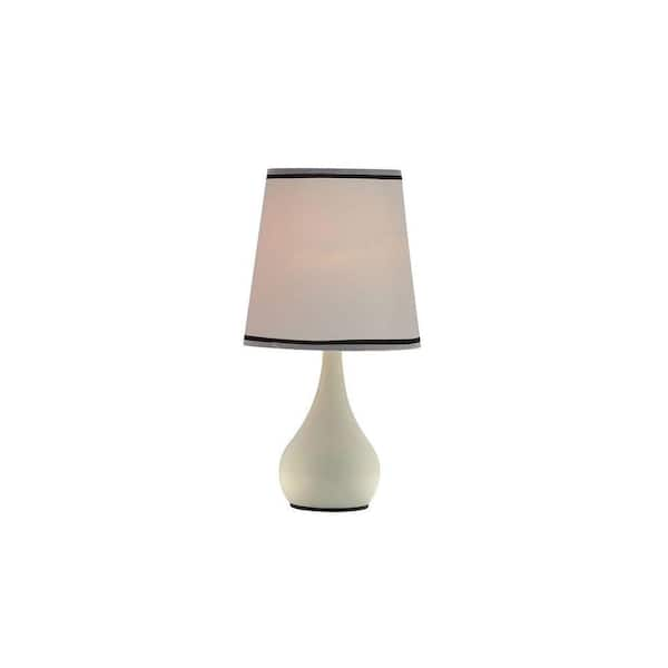 ORE International 15 in. Ivory White High Modern Touch Lamp