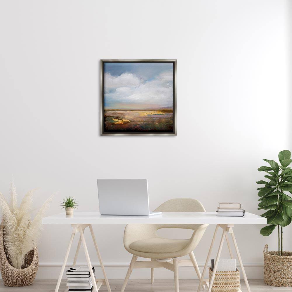 Calm Landscape and Clouds by Karen Hale Gray Floater Frame Nature Graphic Art Print 25 in. x 25 in. price history on PriceWatchPro