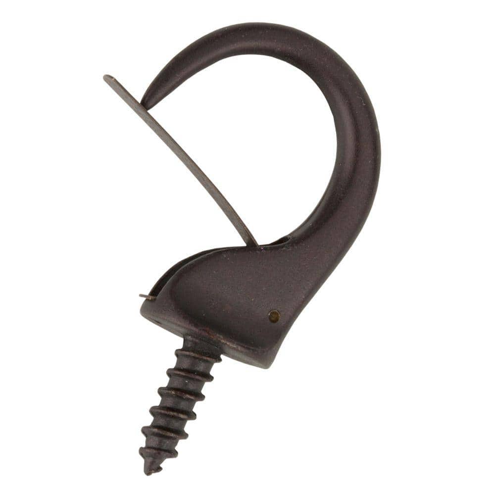 Everbilt 1-1/4 in. Oil-Rubbed Bronze Safety Cup Hook (2-Piece per Pack)  803114 - The Home Depot