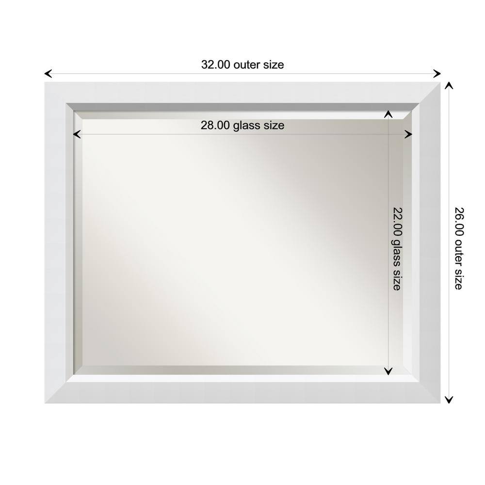 Blanco White Wood Full Length Rectangular Wall Mirror