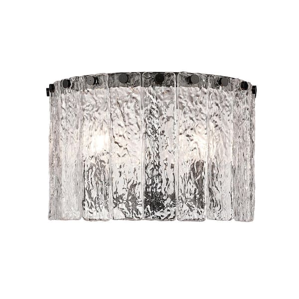 Glacier 12.5 in. 3-Light Matte Black Flush Mount