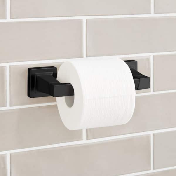 SIGNATURE HARDWARE Rigi Wall Mounted Toilet Paper Holder in Matte Black