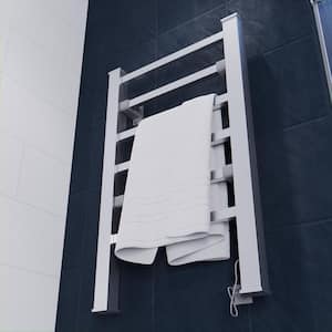 Naples 6-Bar Wall Mounted or Free Standing Electric Towel Warmer Rack in Aluminum