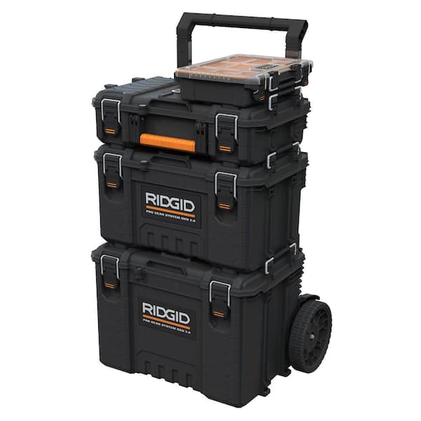 RIDGID Pro Gear System Gen 2.0 Stackable Rolling Tool Box , 22 in. Heavy  Duty Tool Box, Compact Tool Box, and Compact Organizer  254065-254067-254069-254071 - The Home Depot