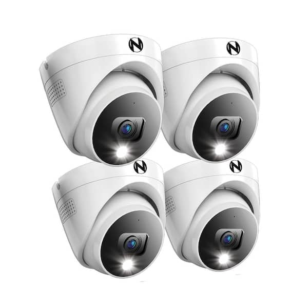 Night Owl 2K Indoor/Outdoor Wired Dome Spotlight Security Cameras with 2-Way Audio (4-Pack)
