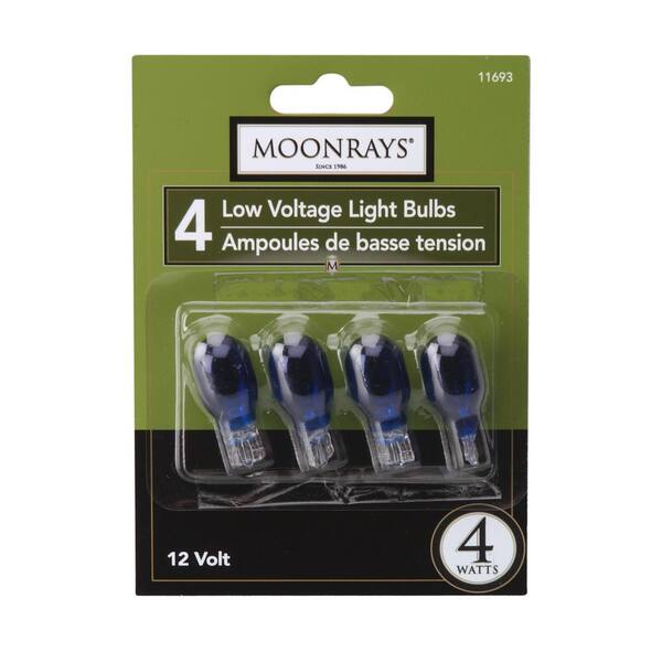 Moonrays 4-Watt Blue Glass T5 Wedge Base Incandescent Replacement Light Bulb (4-Pack)