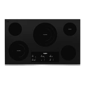 36 in. Radiant Electric Cooktop in Black Stainless Steel with 5 Elements