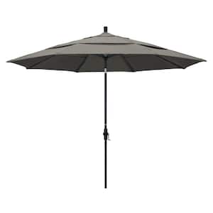 11 ft. Aluminum Collar Tilt Double Vented Patio Umbrella in Taupe Pacifica