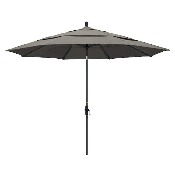 California Umbrella 11 ft. Aluminum Collar Tilt Double Vented Patio Umbrella in Taupe Pacifica