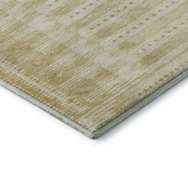 Mayfield Premium Machine Washable Abstract AMF1917 Gold 5 ft. x 7 ft. 6 in. Area Rug