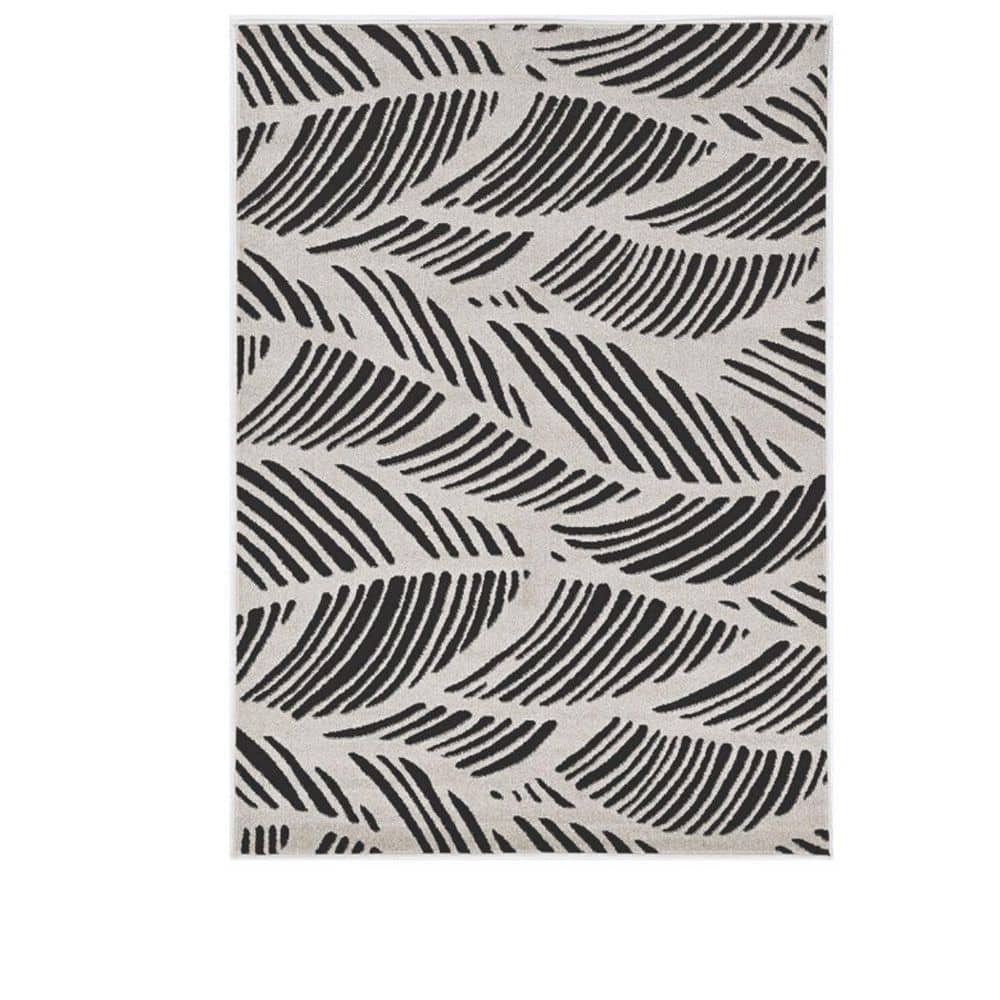 Black, White 2 ft. x 4 ft. Woven Polypropylene Rectangle Indoor/Outdoor Area Rug price history on PriceWatchPro