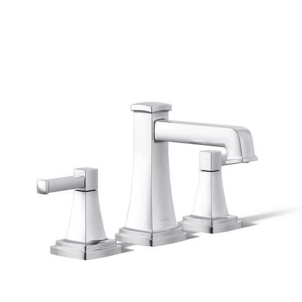 KOHLER Riff 8 in. Widespread Double Handle Bathroom Faucet in Polished Chrome