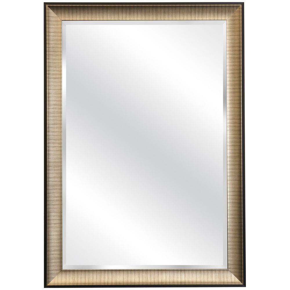 Gold 32 in. W x 40 in. H Rectangle Plastic Framed Mirror