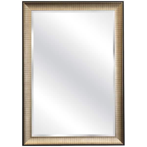 Gold 32 in. W x 40 in. H Rectangle Plastic Framed Mirror
