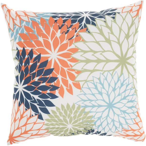 Mina Victory Aloha Multicolor 20 in. x 20 in. Floral Indoor/Outdoor Throw Pillow