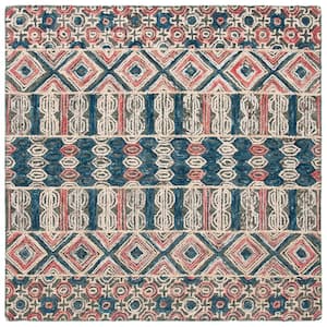 Trace Gray/Navy 6 ft. x 6 ft. Moroccan Square Area Rug