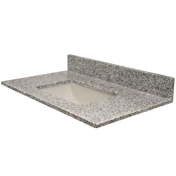 MarCraft Vista 25 in. W x 22 in. D Granite Single Rectangle Basin Vanity Top in Lithos with White Basin