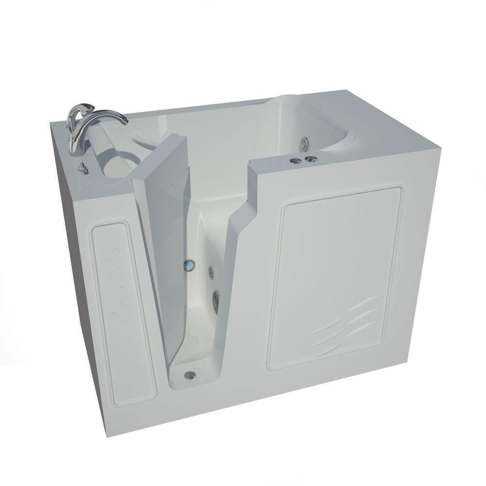 Flagstaff 52'' x 29'' White Fiberglass Walk-in Whirlpool Bathtub
