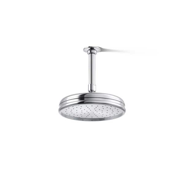 KOHLER 1-Spray 8.4 in. Single Ceiling Mount Fixed Rain Shower Head in Polished Chrome