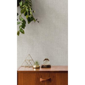 Grey Plain Textured Metallic-Shelf Liner Non-Pasted Non-Woven Wallpaper (57 sq. ft.) Double Roll