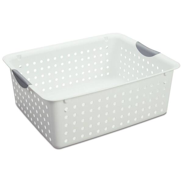 Sterilite 16 in. D x 6 in. H x 13 in. W White Plastic Cube Storage Bin
