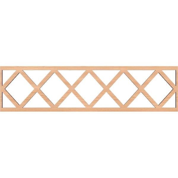 Ekena Millwork Wolford Fretwork 0.375 in. D x 47 in. W x 12 in. L Hickory Wood Panel Moulding