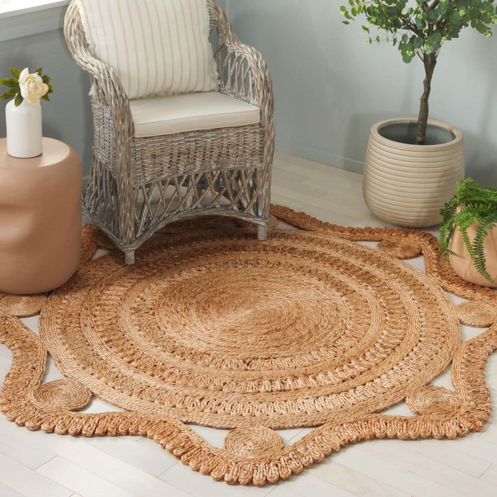 Natural Fiber 6 X 6 Natural Solid Color Round Area Rug price history on PriceWatchPro
