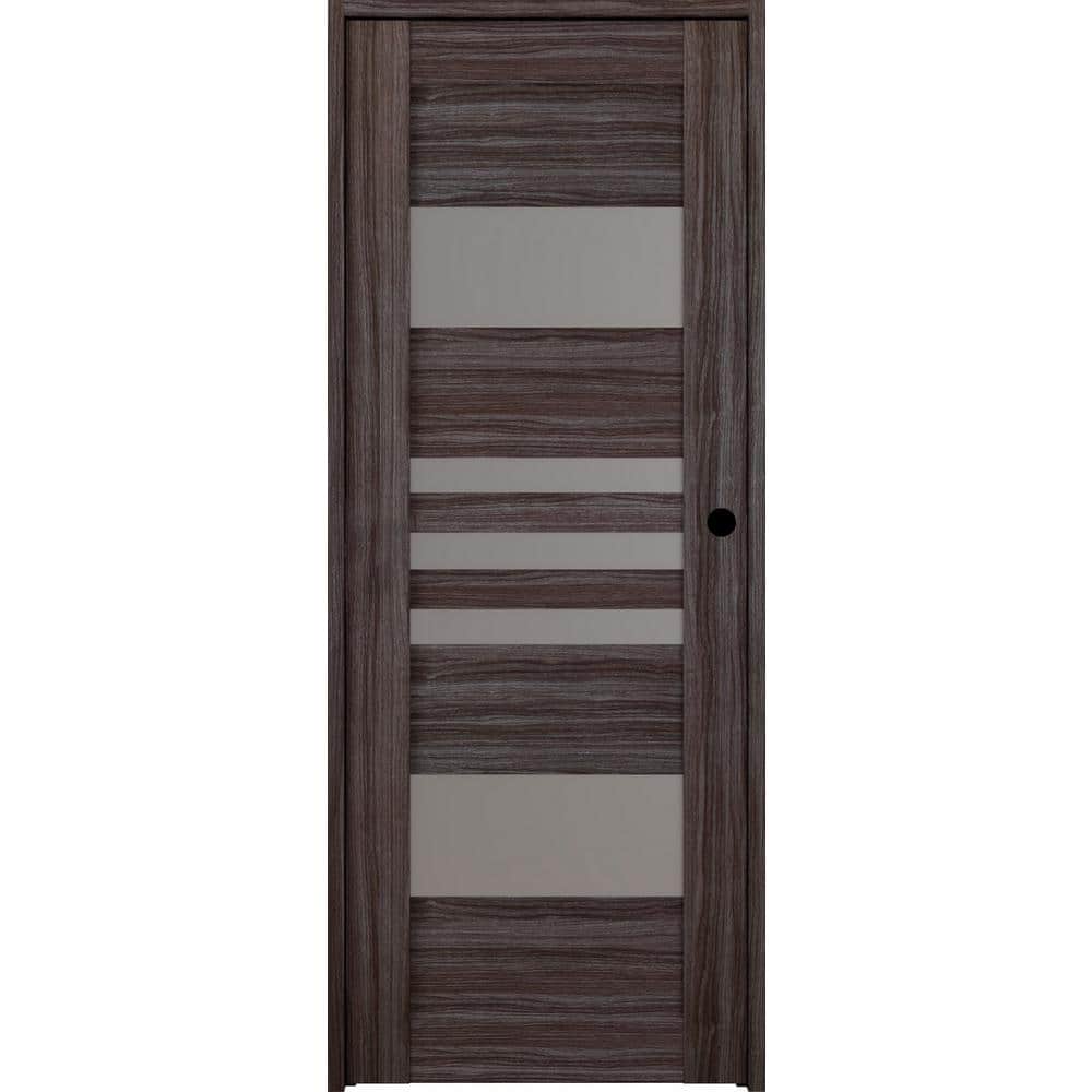 Leti 30 in. x 95.25 in. Left-Hand Frosted Glass Gray Oak Solid Core Wood Composite Single Prehung Interior Door price history on PriceWatchPro