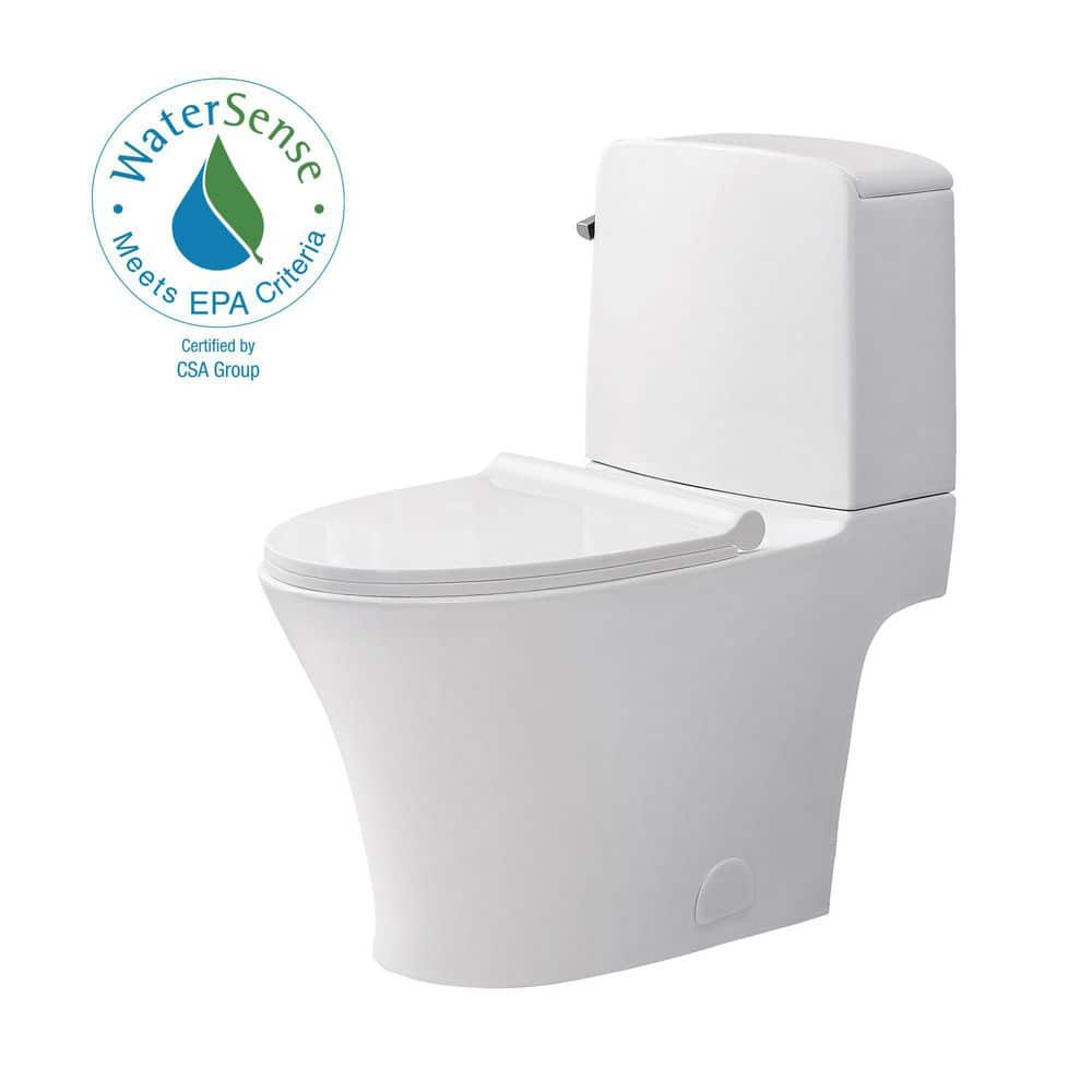 Glacier Bay Ranier 2-piece 1.1/1.6 GPF Dual Flush Elongated Toilet in White Seat Included