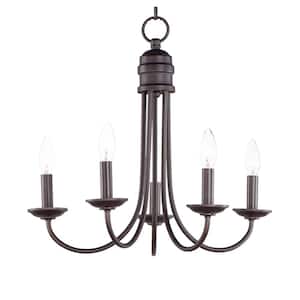 Logan 21 in. 5-Light Candle Chandelier No Bulbs Included Flush Mount