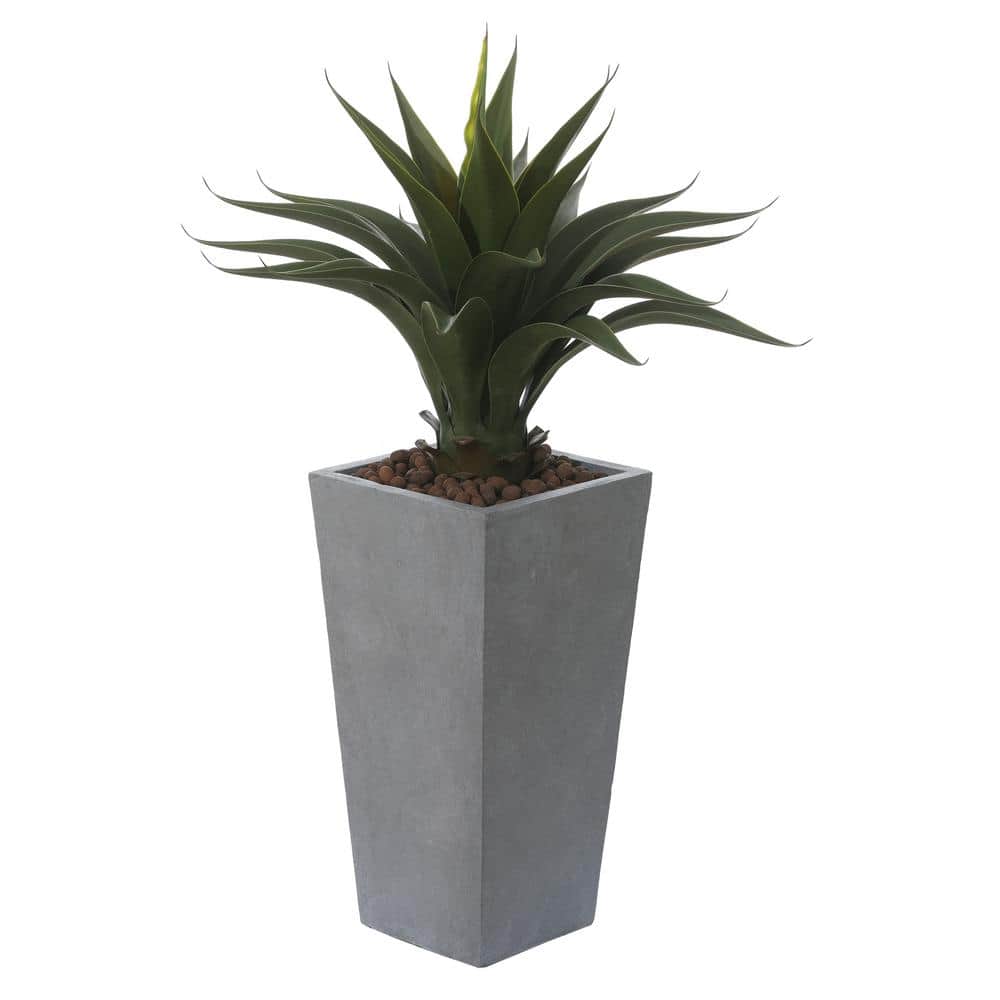 Light Gray Magnesium Oxide 27.5" Tall Tapered Planter