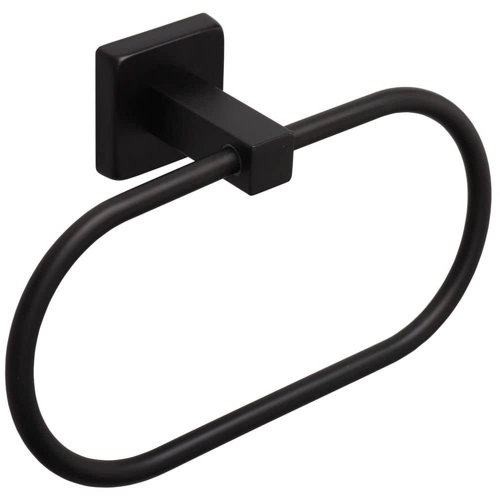 Wall Mounted Towel Ring in Matte Black, Thicken SUS304 Stainless Steel Bathroom Hand Towel Holder, Easy to Install price history on PriceWatchPro