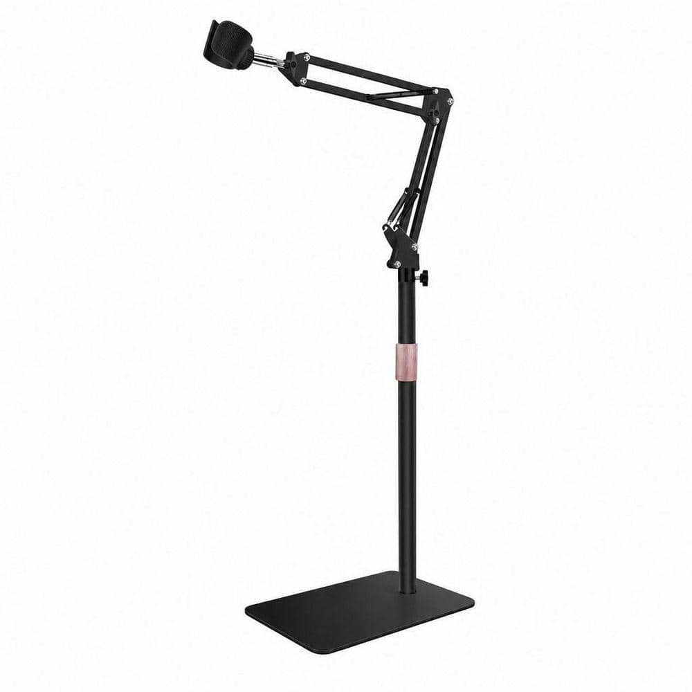 Black Hair Dryer Stand, Height Adjustable, Hands Free Holder with Heavy Base, 360° Rotating, for Mom, Elder