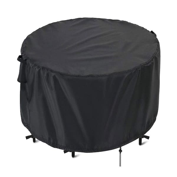 54 Inch Round Outdoor Table Cover, Heavy Duty Waterproof Oxford Fabric, All Weather Resistant for Patio Furniture