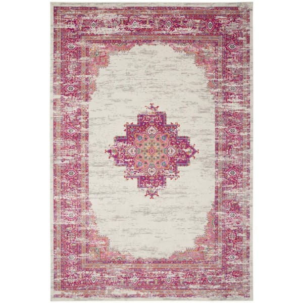 12 ft. x 18 ft. Pink Oriental Washable Area Rug Runner Rug